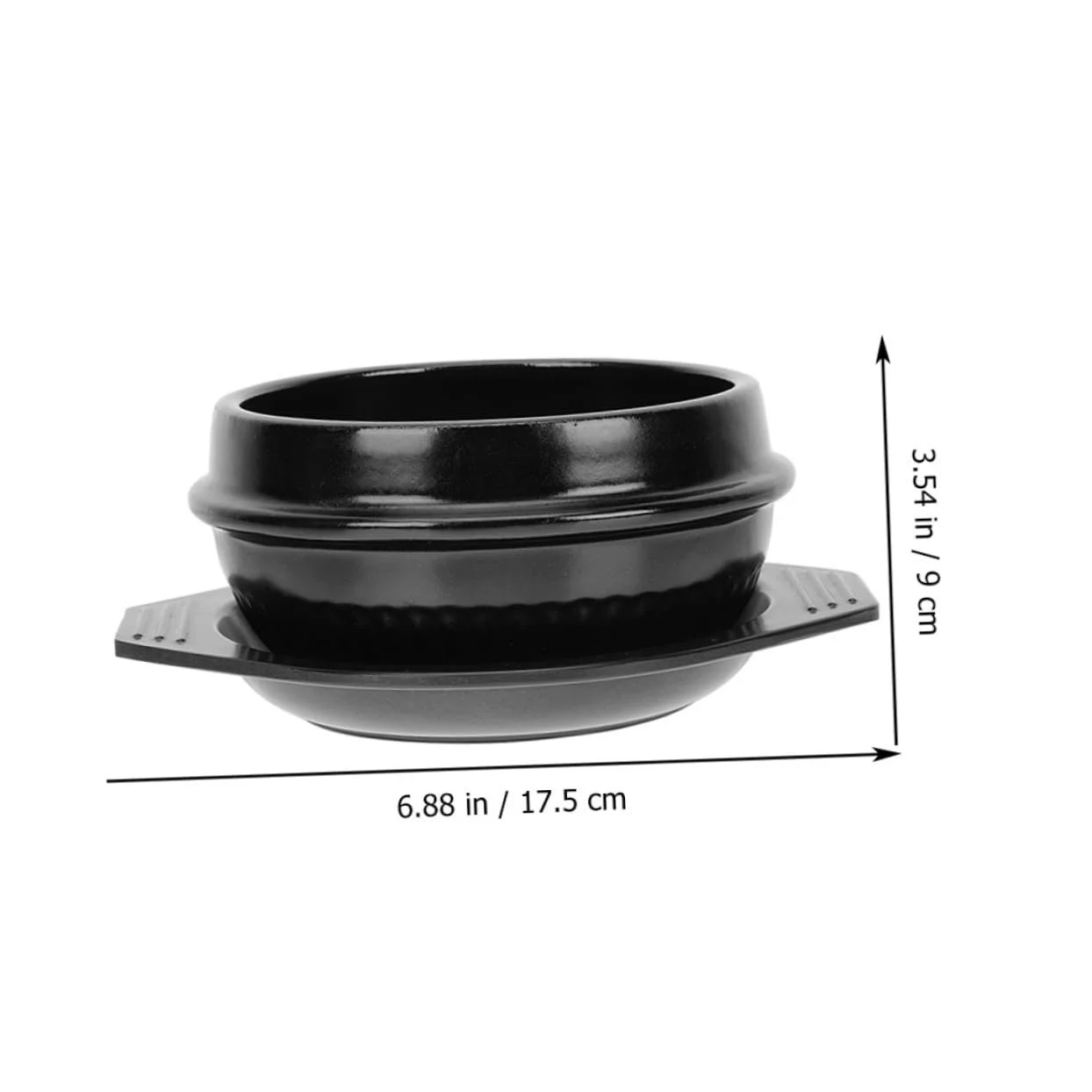 Керамічний горщик з термостійким підносом для супів та бібімбапа нековзкий ізольований, фото №2