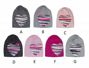 Вязаная шапка для девочек AJS с Rhinestones and Heart synthetic.ua - Фото 1