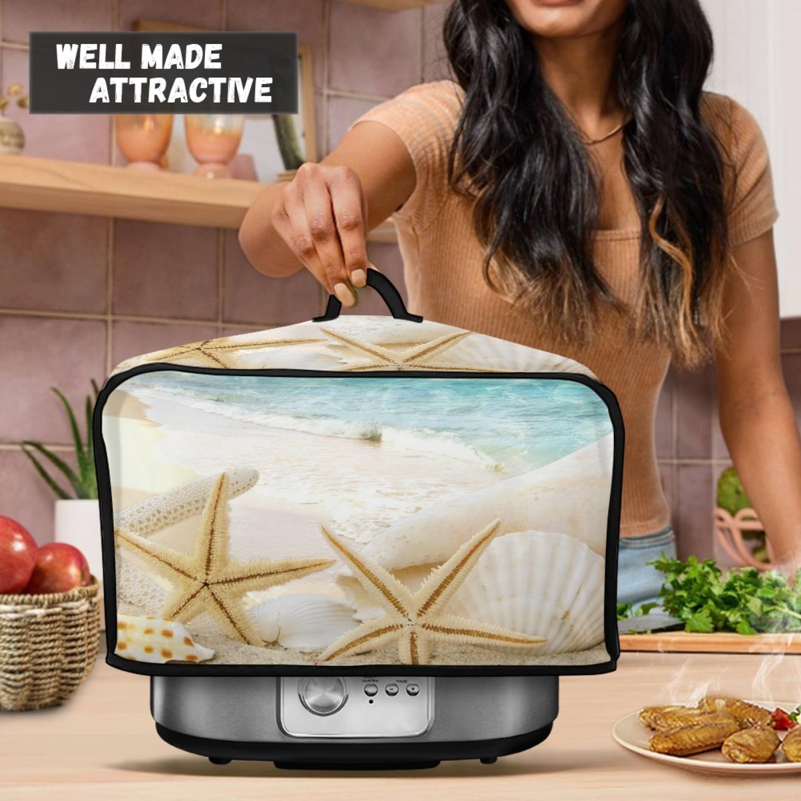 Чехол Wanyint Beach Print Casual Slow Cooker Compatible with Dutch Oven, фото №5