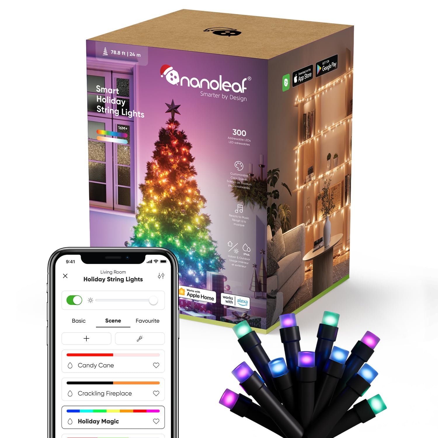 Гірлянда Nanoleaf Smart Fairy Lights 24 м, RGB IC LEDs, IP44, фото №1
