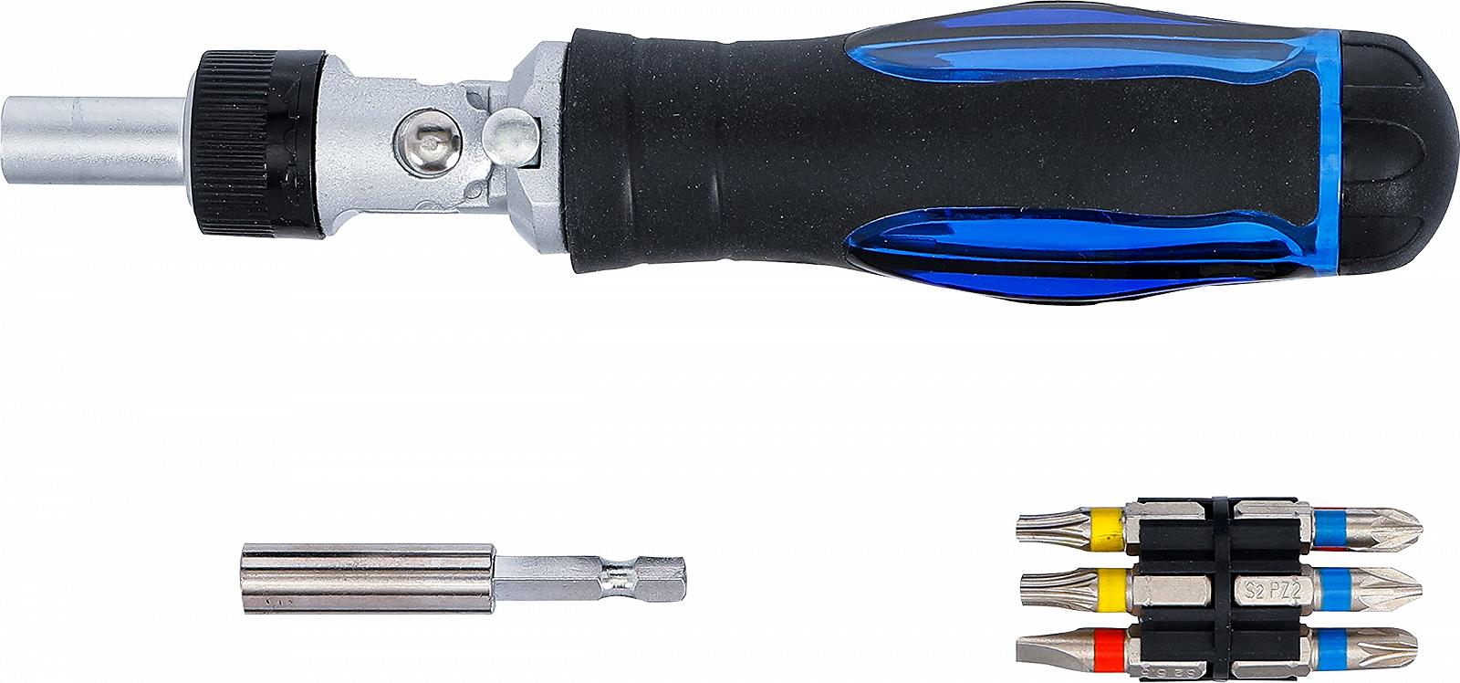 Набор отверточных бит BGS 70053 с гибкой трещоточной ручкой переключаемый 14 штук, фото №6