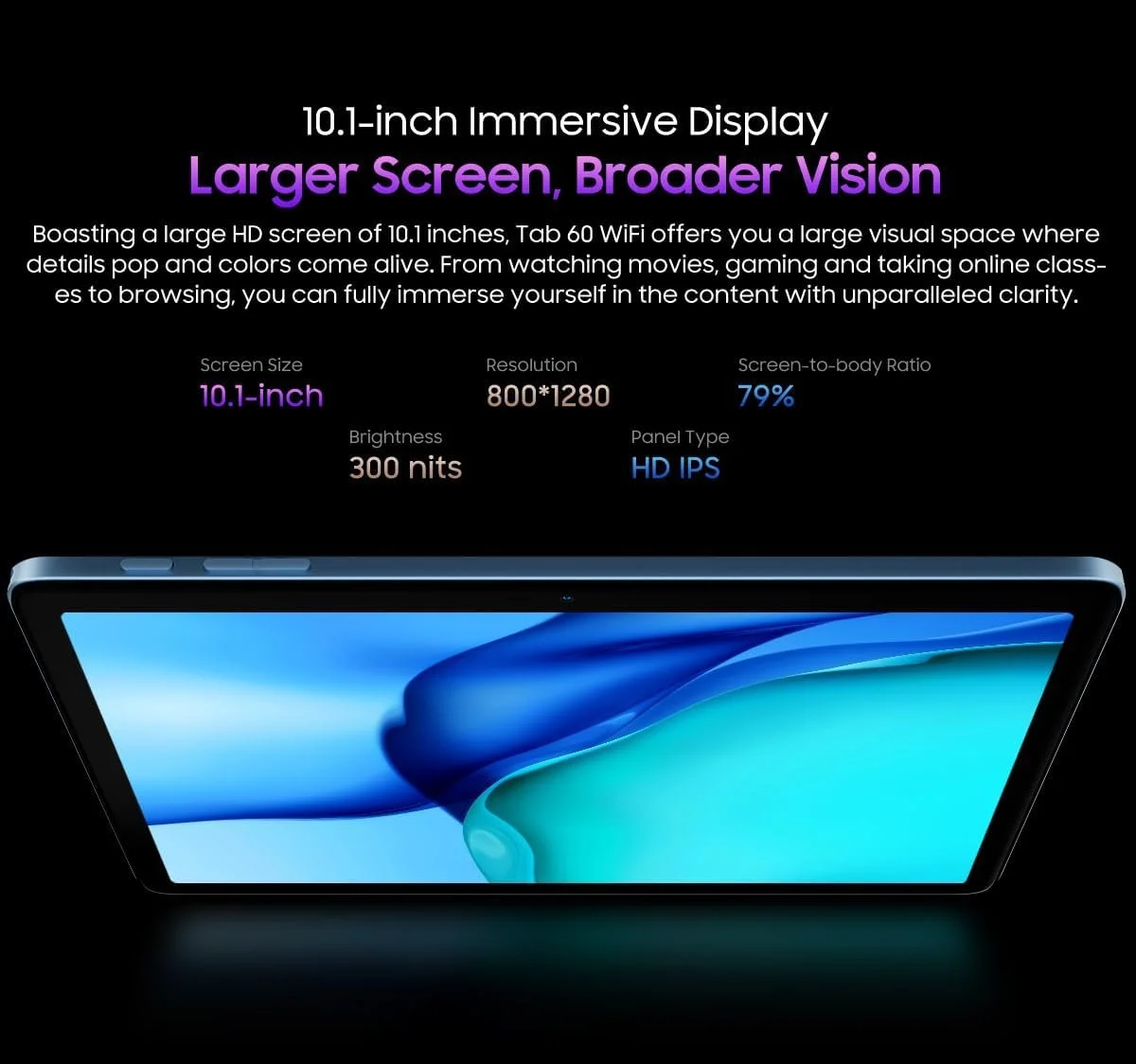 Планшет 10.1" Blackview Tab 60 Wi-Fi (4+8)/128Gb 8 ядер Android 15 5100 mAh Сірий, фото №4