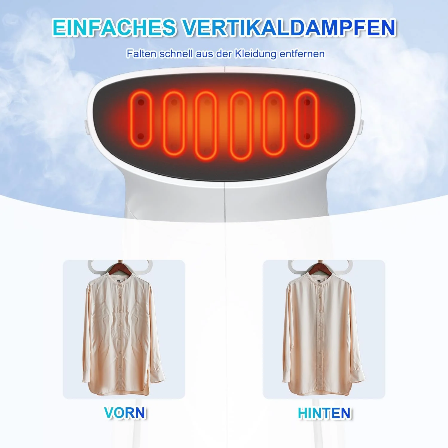 Дорожній відпарювач Onherm 700 Вт 140 мл 50 с нагрівання білий, фото №3