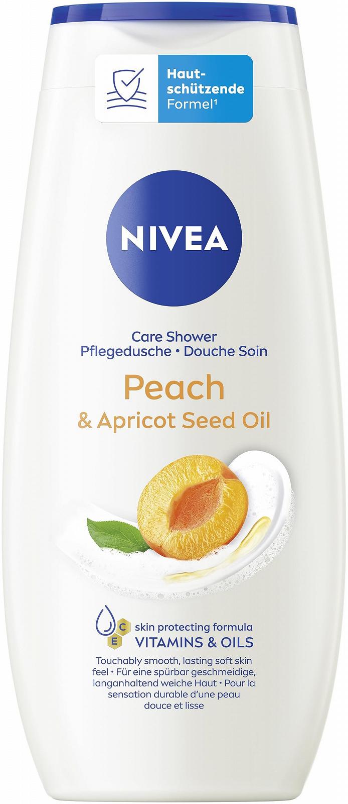 Гель-уход для душа NIVEA Peach & Apricot Seed Oil питательный 250 мл, фото №1