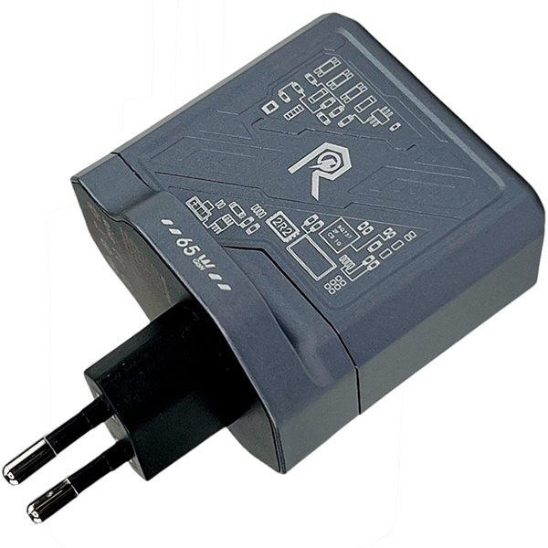 Швидка GaN зарядка 65W REMAX RP-U108 2xType-C + 1xUSB-A Чорний, фото №7