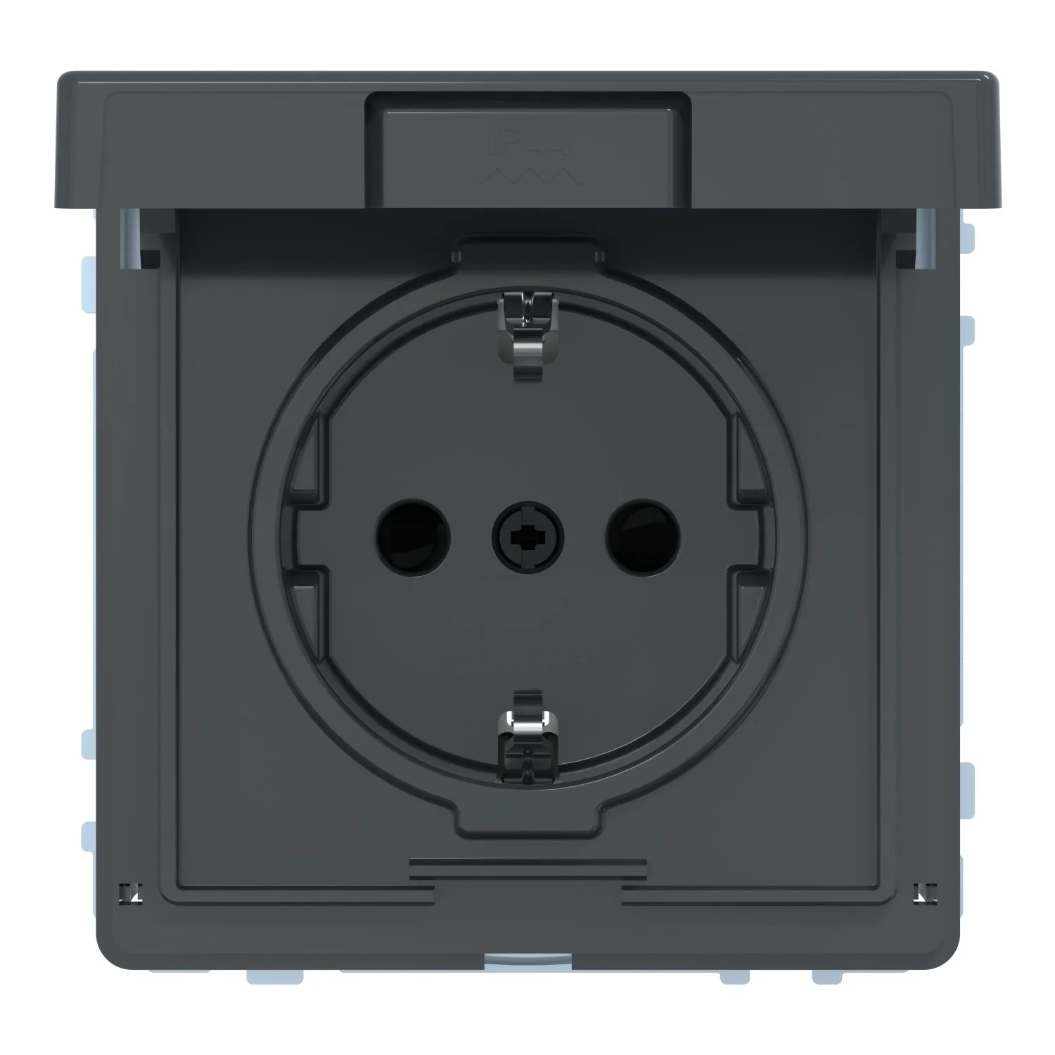 Розетка Schneider Electric Merten Aquadesign SCHUKO з кришкою та шторками Чорна, фото №1 Розетка Schneider Electric Merten Aquadesign SCHUKO з кришкою та шторками Чорна, фото №1