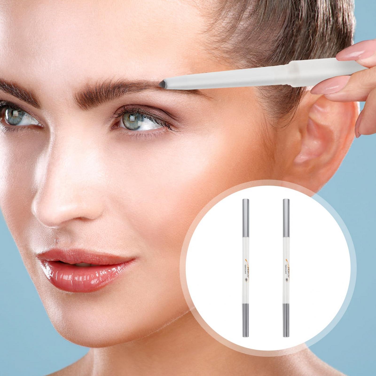 Олівець для брів FRCOLOR з подвійним наконечником водостійкий набір 6 шт коричневий з пензлем, фото №6