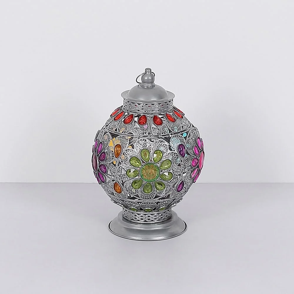 Настільна лампа Метал Акрилові кристали E27 27 x 39.5 см Срібляста, фото №7