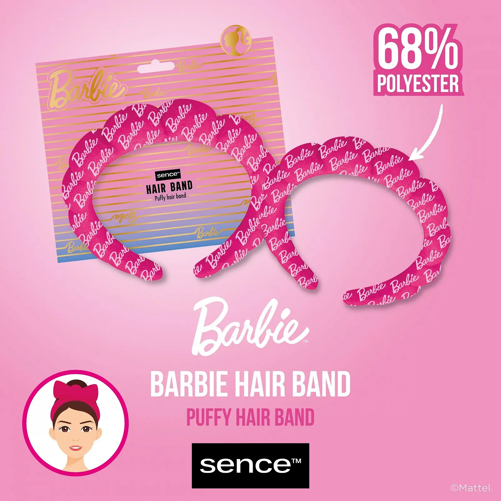 Обруч на голову Barbie Тканинна Рожевий, фото №4 Обруч на голову Barbie Тканинна Рожевий, фото №4