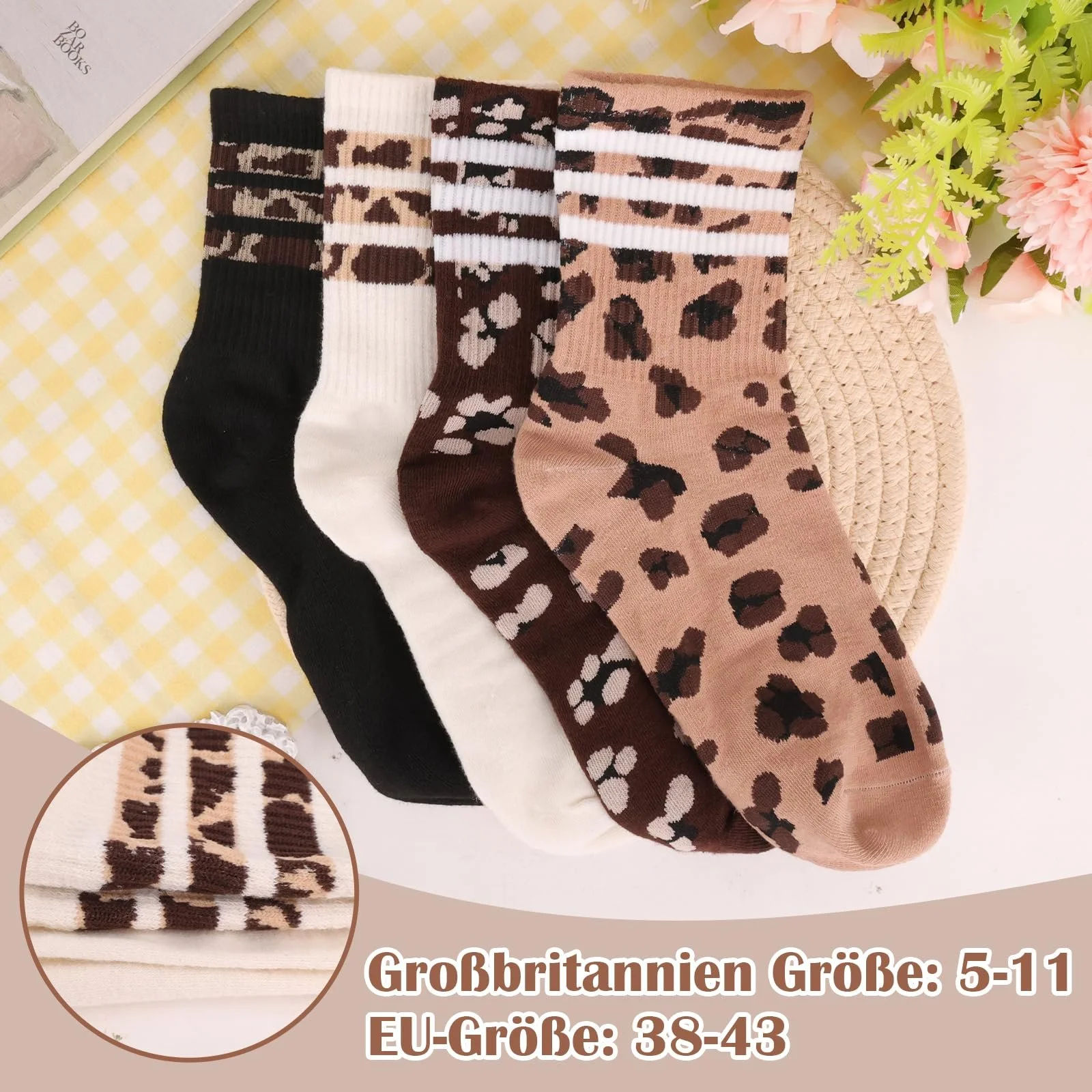 Шкарпетки тенісні Leo Leopard Print для жінок, фото №6