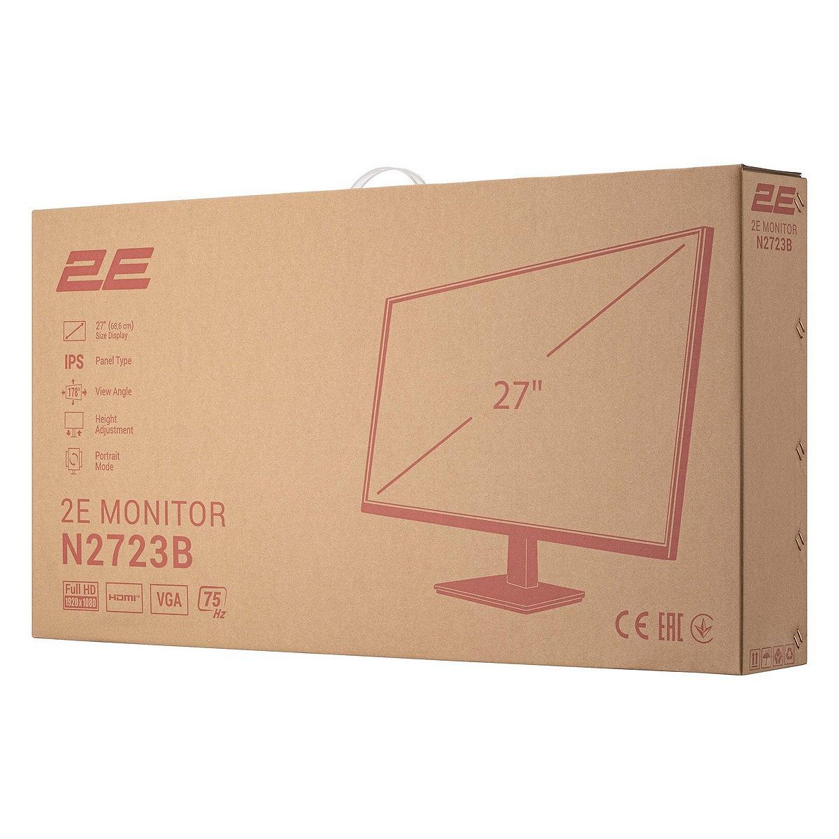 Монітор 2E 27" N2723B D-Sub HDMI IPS 75Hz Pivot, фото №2