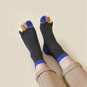 Носки на каждый палец Пятерка VERIDICAL 42-45 Черный c цветными пальцами - Фото 1