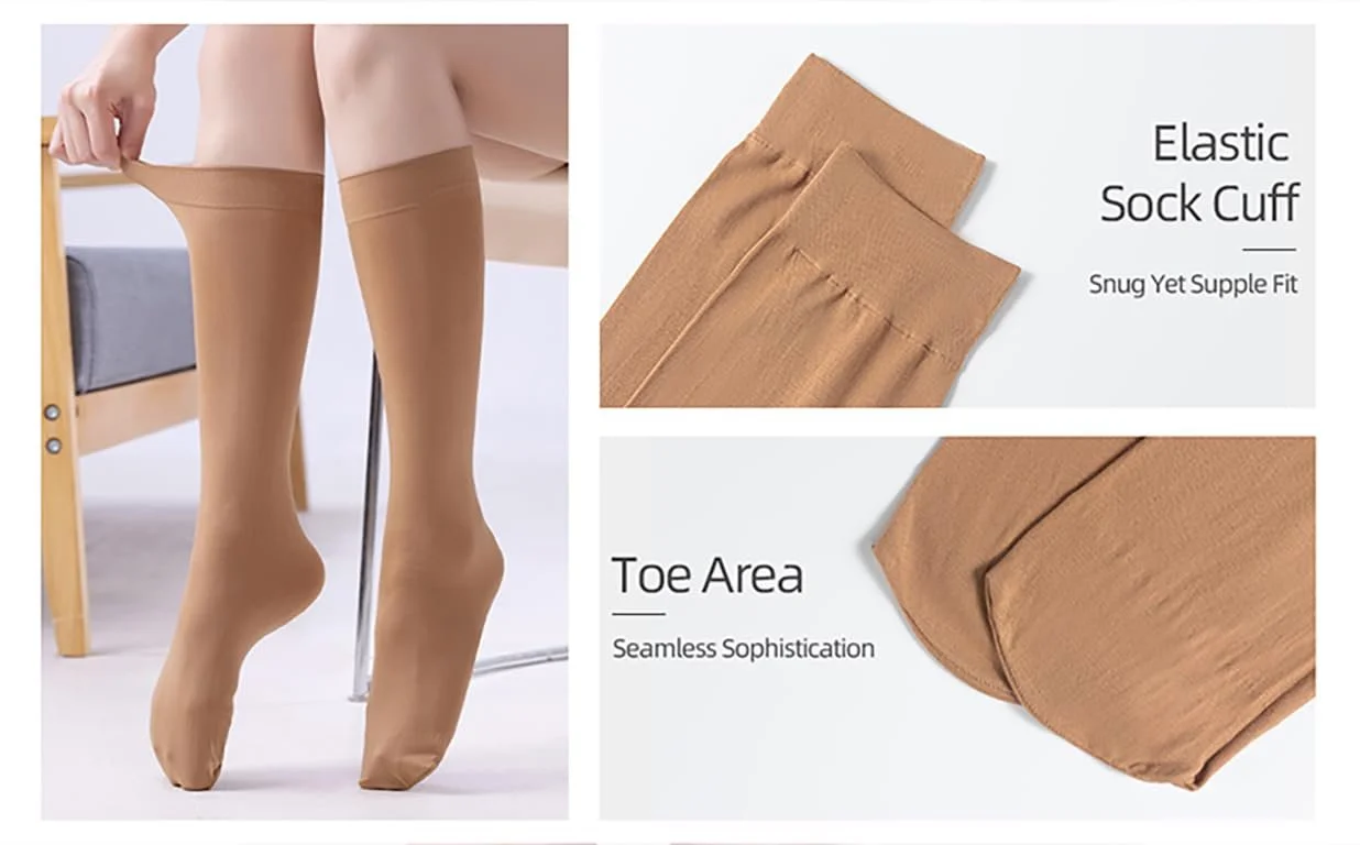 Шкарпетки до коліна TRIFOLIUM Жіночі, 80 Den, нейлон, з комфортним поясом, фото №6