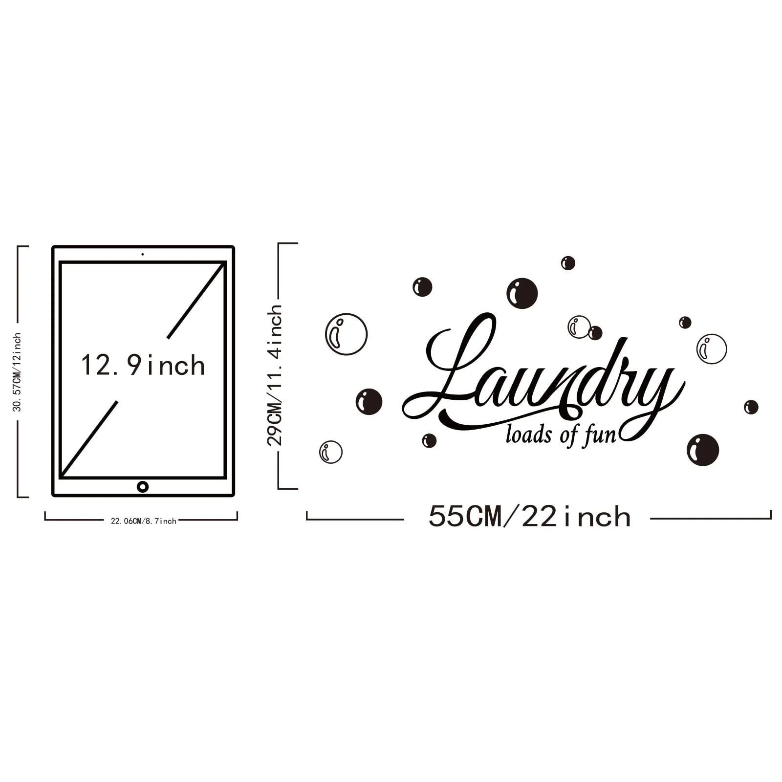 Наклейка на стіну SUPERDANT Цитата для пральні Чорна 29 x 55 см Вініл, фото №4