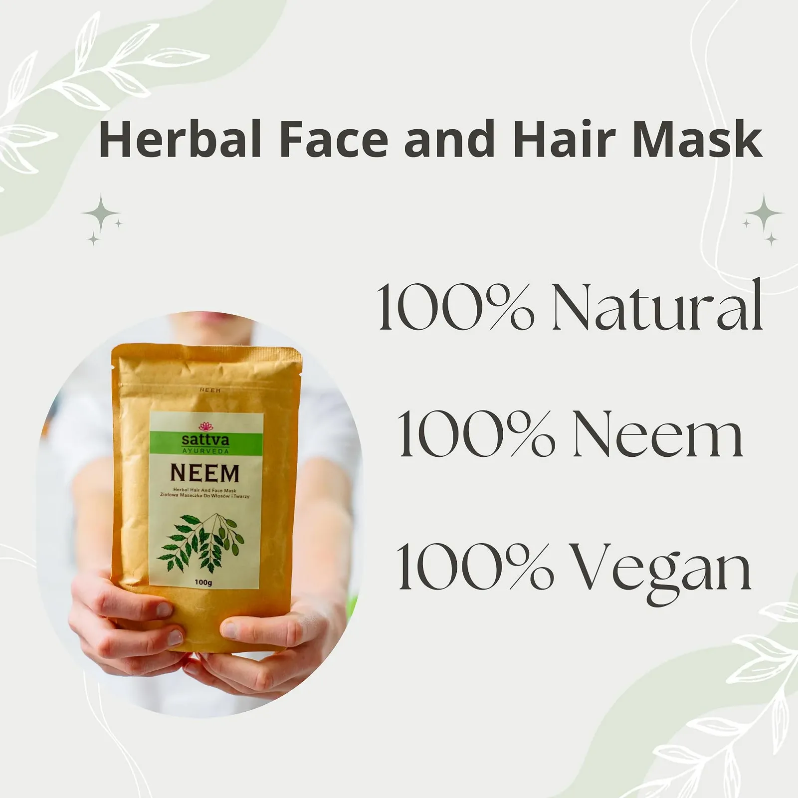 Маска для обличчя та волосся Sattva Neem - маска проти чорних цяток, фото №2