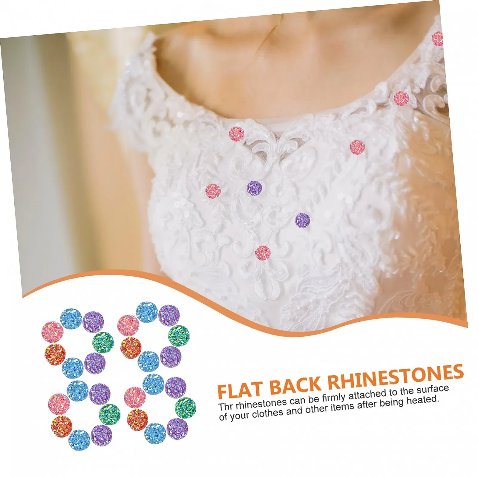 Стразы Плоские круглые Разноцветные, 100 шт., фото №2