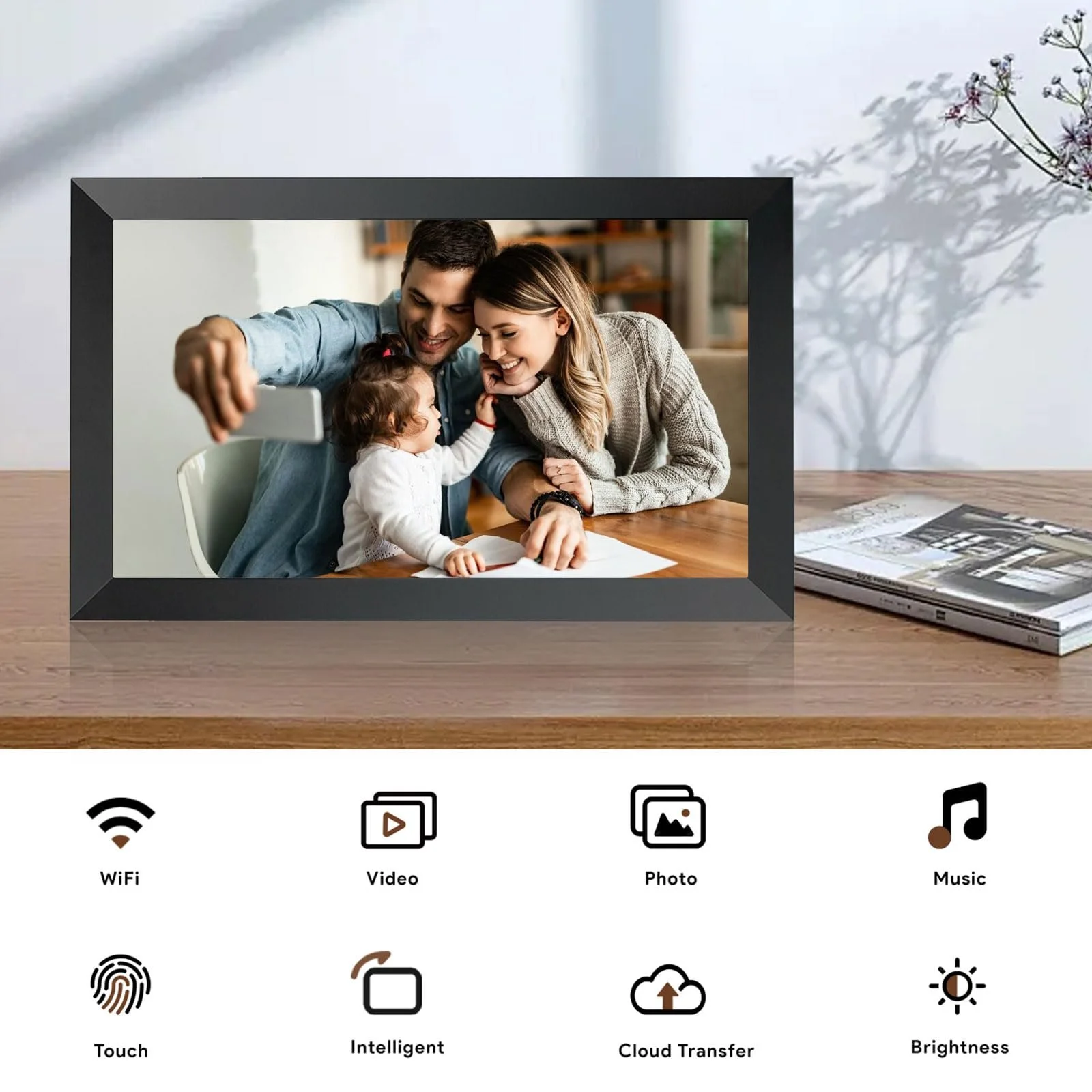 Цифровая фоторамка Frameo WLAN 15.6 дюймов 1920 x 1080 FHD IPS Touchscreen 32 ГБ Автоповорот, фото №4 Цифровая фоторамка Frameo WLAN 15.6 дюймов 1920 x 1080 FHD IPS Touchscreen 32 ГБ Автоповорот, фото №4