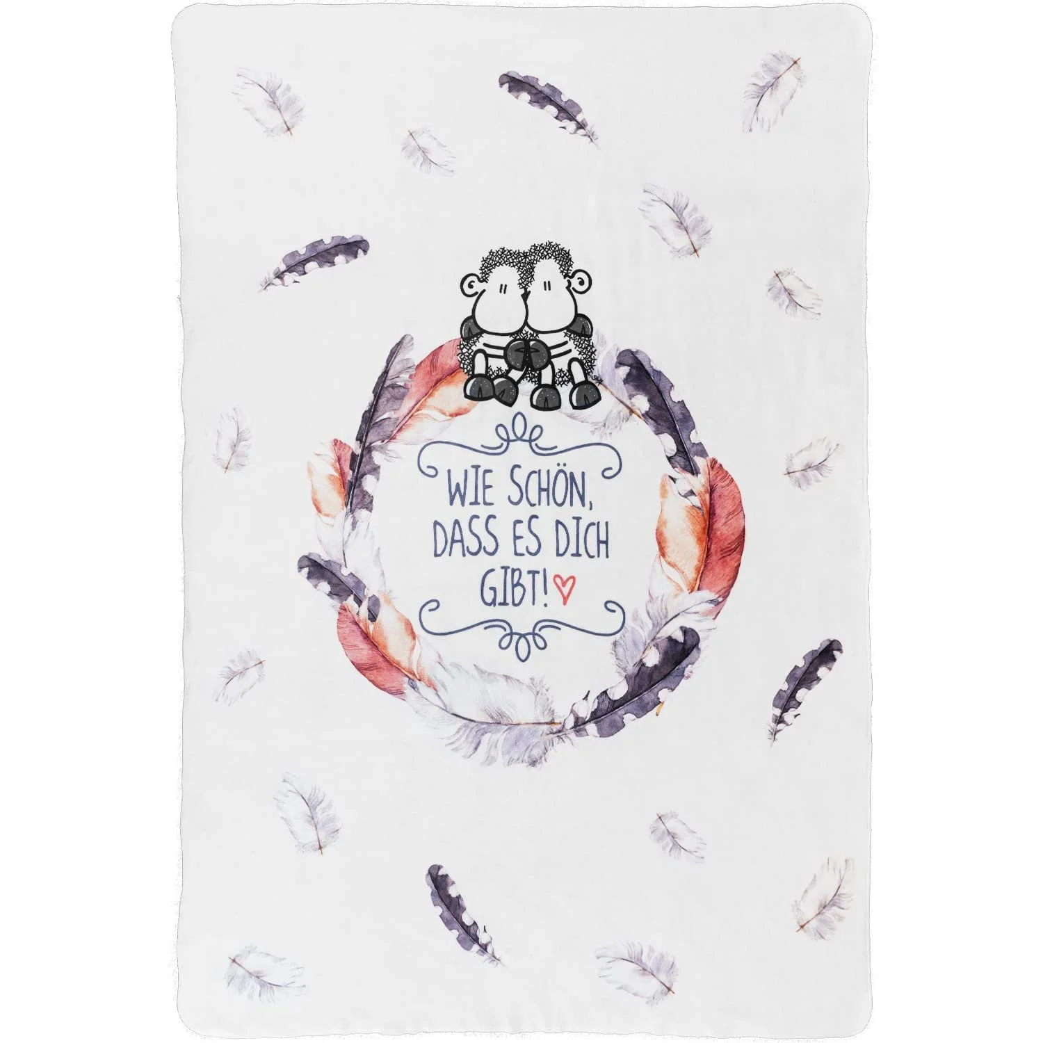 Одеяло Sherpa Sheepworld "Как хорошо, что ты есть", флисовое одеяло, полиэстер, 130 x 180 см, с принтом, фото №1