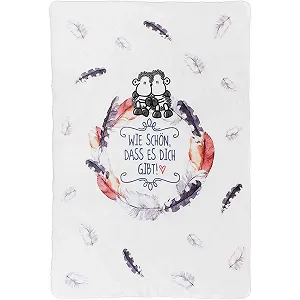 Одеяло Sherpa Sheepworld "Как хорошо, что ты есть", флисовое одеяло, полиэстер, 130 x 180 см, с принтом - Фото 1