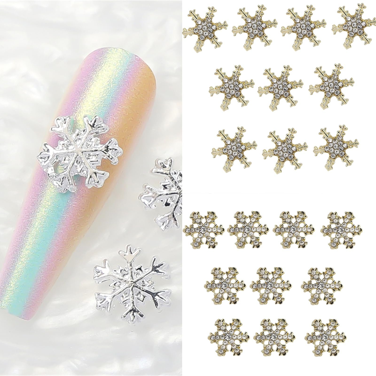 Прикраса для нігтів Сніжинки Модний манікюр, 10 шт, фото №2