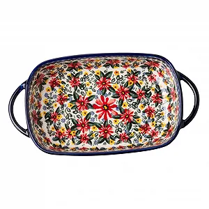 Форма для запекания DECHOUS Прямоугольная керамическая с ручками термостойкая - Фото 1