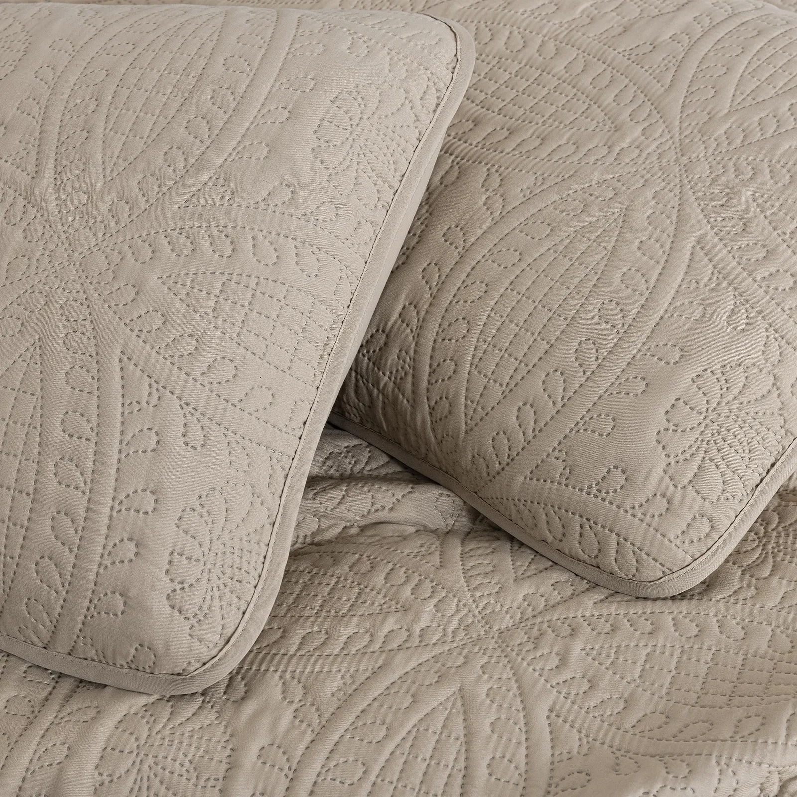 Покривало Chezmoi Collection Austin 3-предметний комплект (King, слонова кістка), фото №8