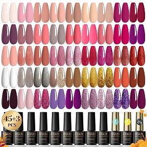 Набір гель-лаків ROSALIND, 48 шт. Гель-лак з базовим покриттям - Фото 1