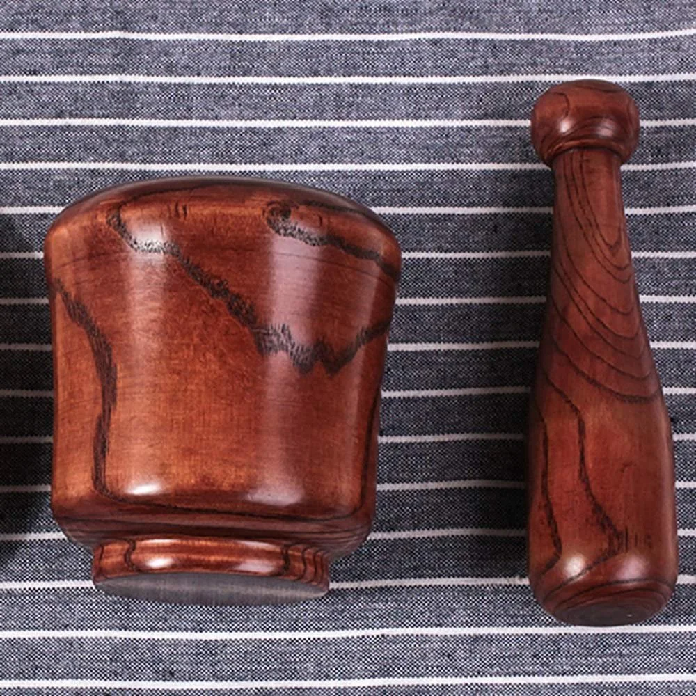 Ступка і товкач Дерев'яні Масив дерева Для спецій 6 см x 10 см, фото №3
