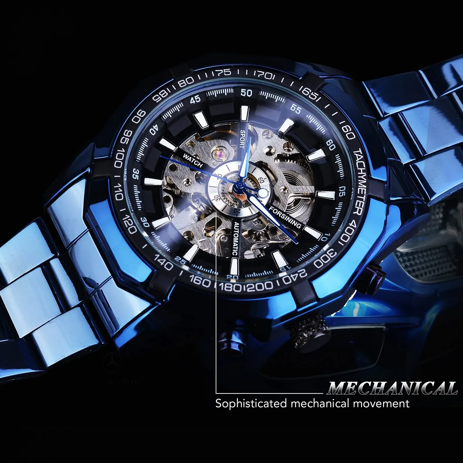 Механические Часы FORSINING Skeleton Черный Ремешок, Черный, фото №5 Механические Часы FORSINING Skeleton Черный Ремешок, Черный, фото №5