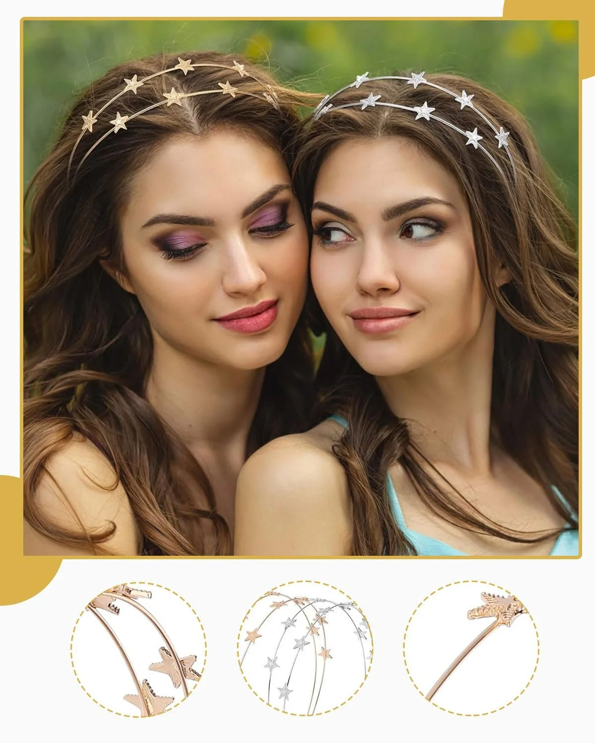 Набор из 2 металлических обручей на голову., фото №3