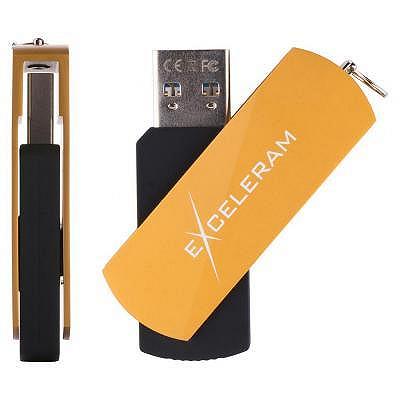 USB флеш-накопичувач Exceleram 128GB P2 Series Gold/Black USB 3.1 Gen 1 EXP2U3GOB128, фото №4