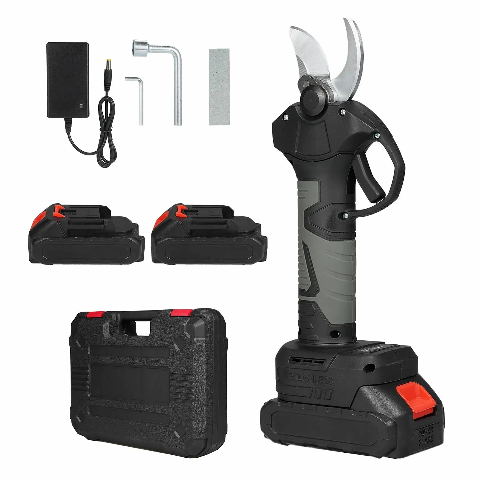 Секатор Hancaner електричний, 21 В, з сумкою для перенесення, акумулятор 2000 мАг, діаметр різання 30 мм, фото №1