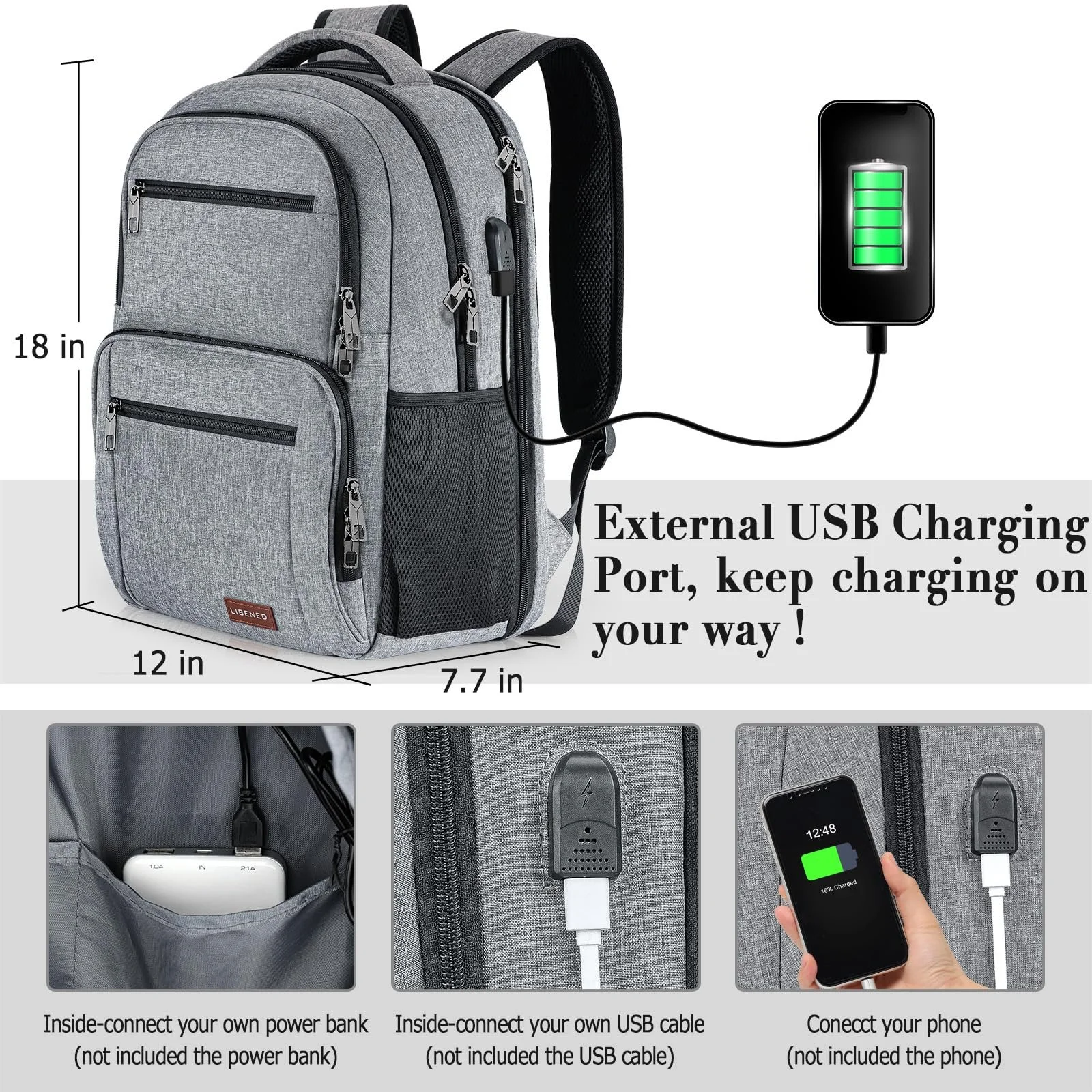 Рюкзак BIKROD 15.6" USB Anti-Theft 20-35 L Black, фото №4 Рюкзак BIKROD 15.6" USB Anti-Theft 20-35 L Black, фото №4