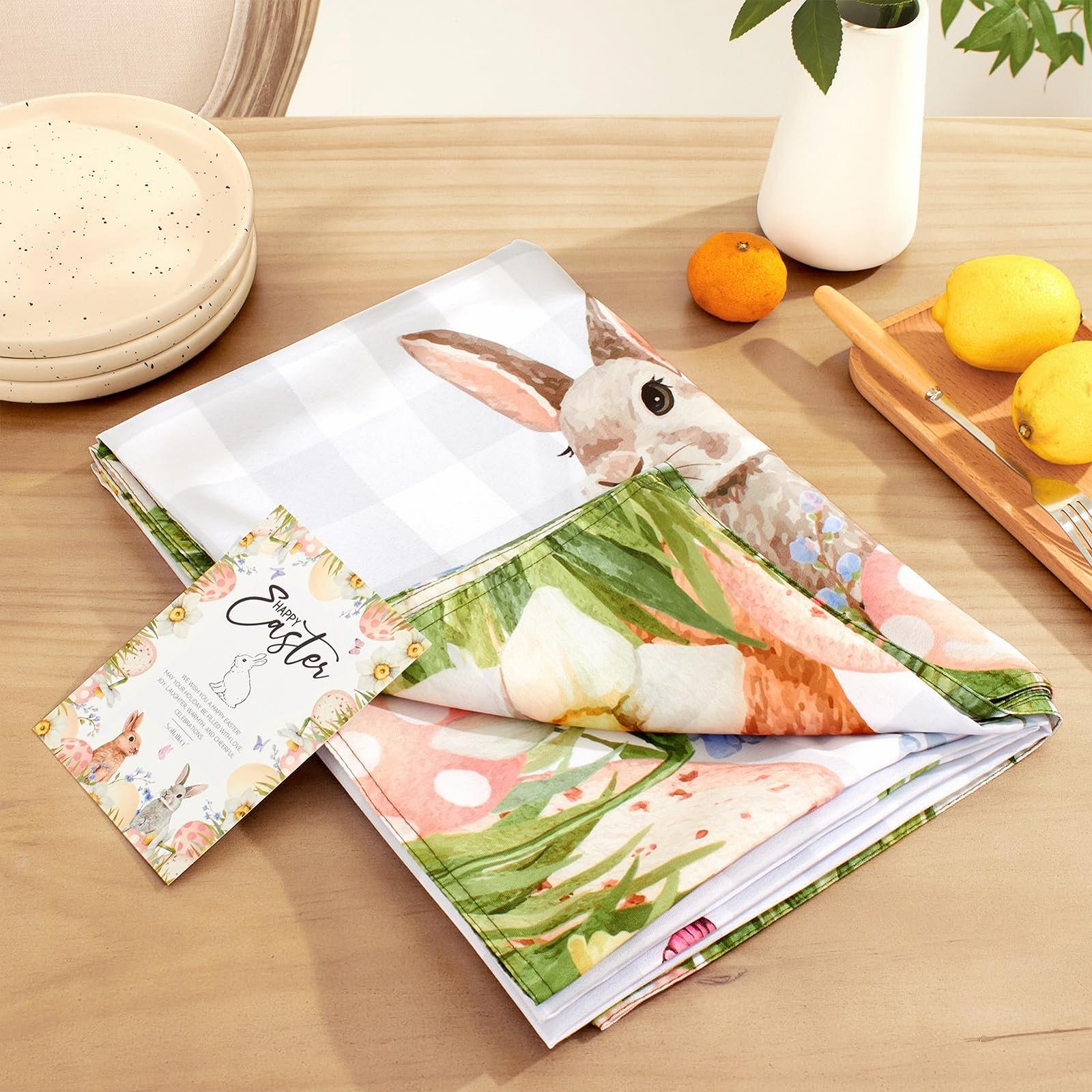 Скатертина Softalker Easter Клітчаста Grey White 80 x 80 см, фото №7