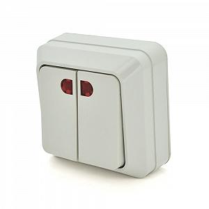 Двоповерховий вимкнеч зовнішньої монтажу O0023 White Q20 - Фото 1