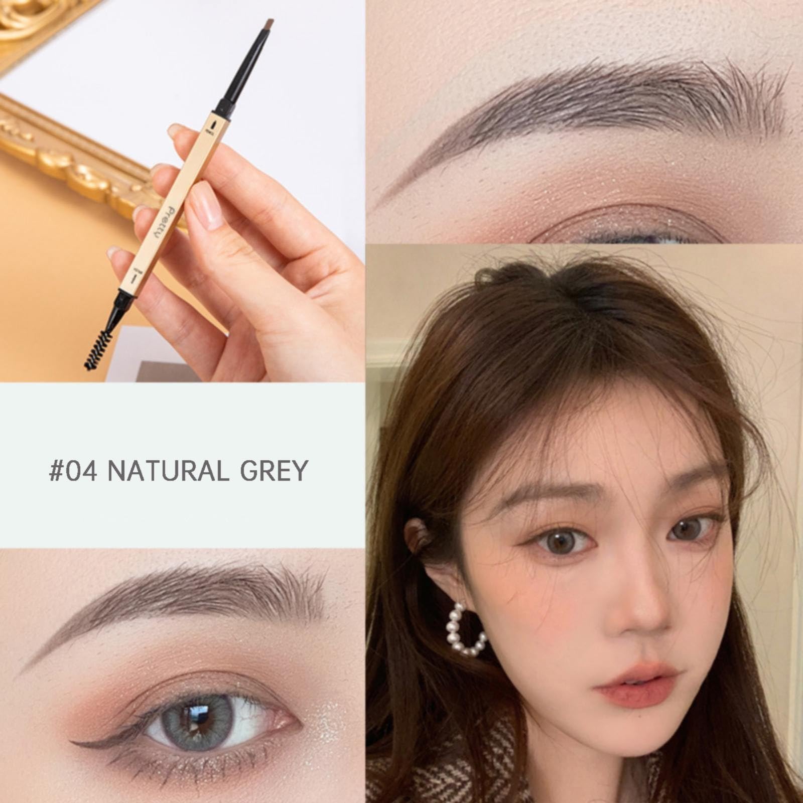 Олівець для брів Triangular Extra Double-Sided Eyebrow Pencil Grey, фото №4