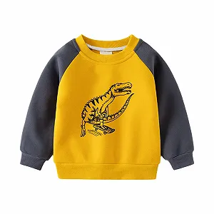 Дитячий світшот для хлопчиків без капюшона, милий динозаврик, довгий рукав synthetic.ua - Фото 1