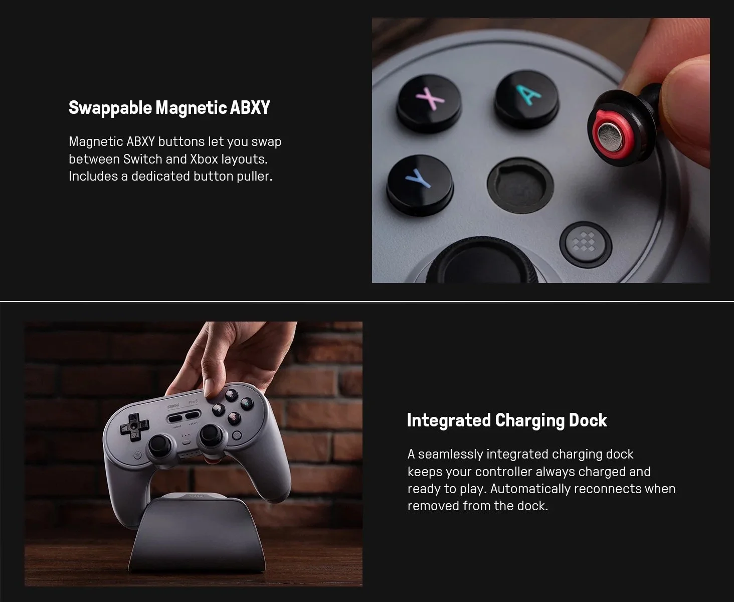 Геймпад 8Bitdo Pro 3 Windows/Android/Switch 2/macOS TMR Violet + Док-станция, фото №3