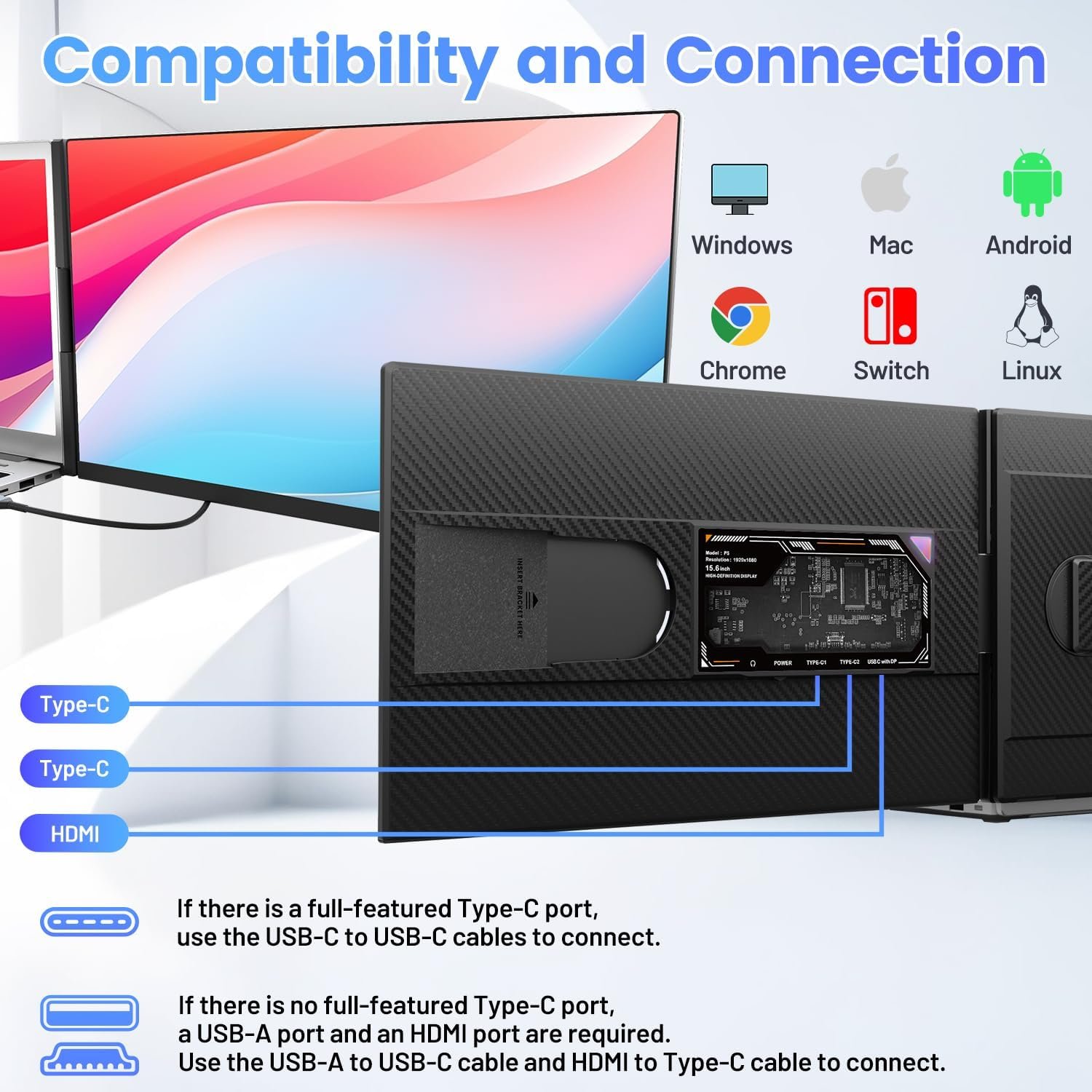 Монітор портативний 15.6" Teamgee P5 Full HD IPS 60 Гц, фото №7