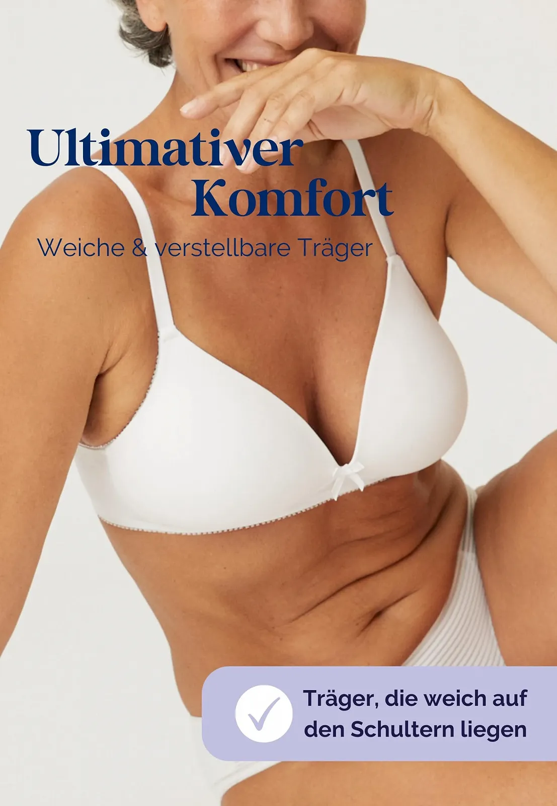 Бюстгальтер-футболка Naturana® Soft Bra без кісточок із чашкою широкі бретелі Cup Size A–D, фото №2