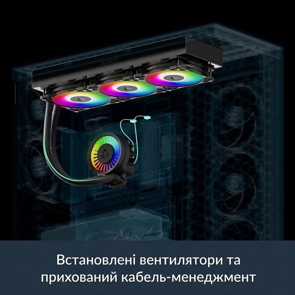 Система рідинного охолодження Arctic Liquid Freezer III Pro 360 A-RGB / LGA1851, 1700 / AM5, AM4 / TDP 300W+ / Біла, фото №7