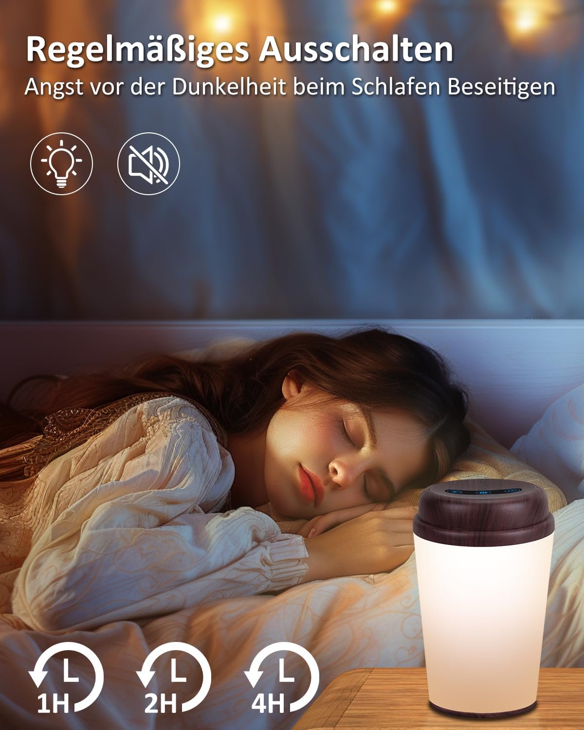 Настільна лампа REYLAX Bedside Lamp сенсорна з регульованою яскравістю 3 колірні температури з пультом ДК LED бездротова USB акумуляторна з таймером та функцією пам'яті, фото №6