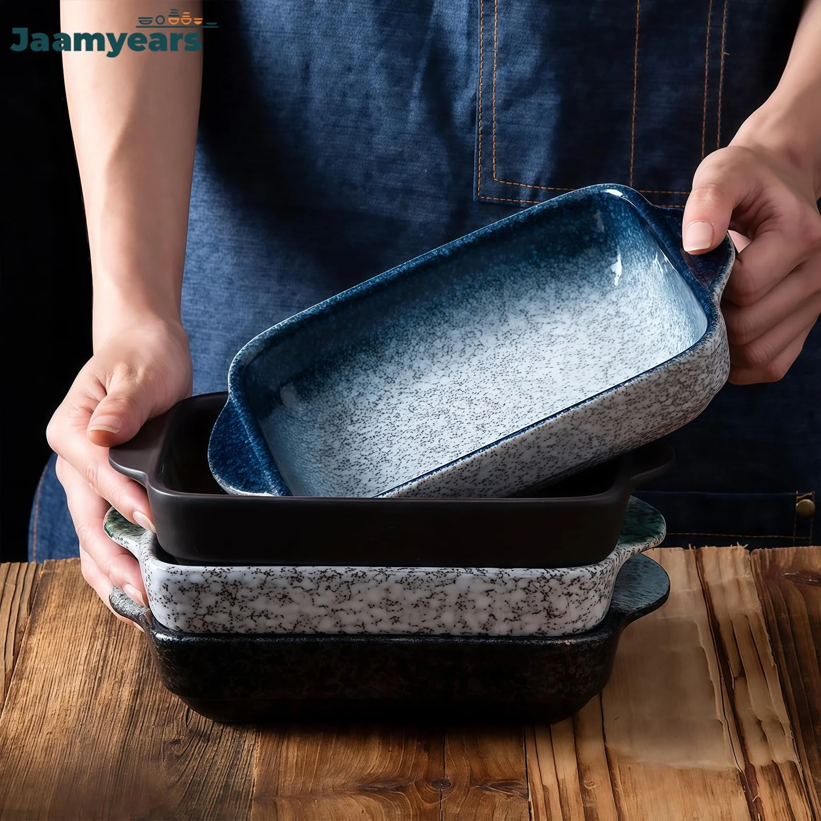 Прямокутна керамічна форма для запікання лазаньї 946 мл термостійка, фото №3