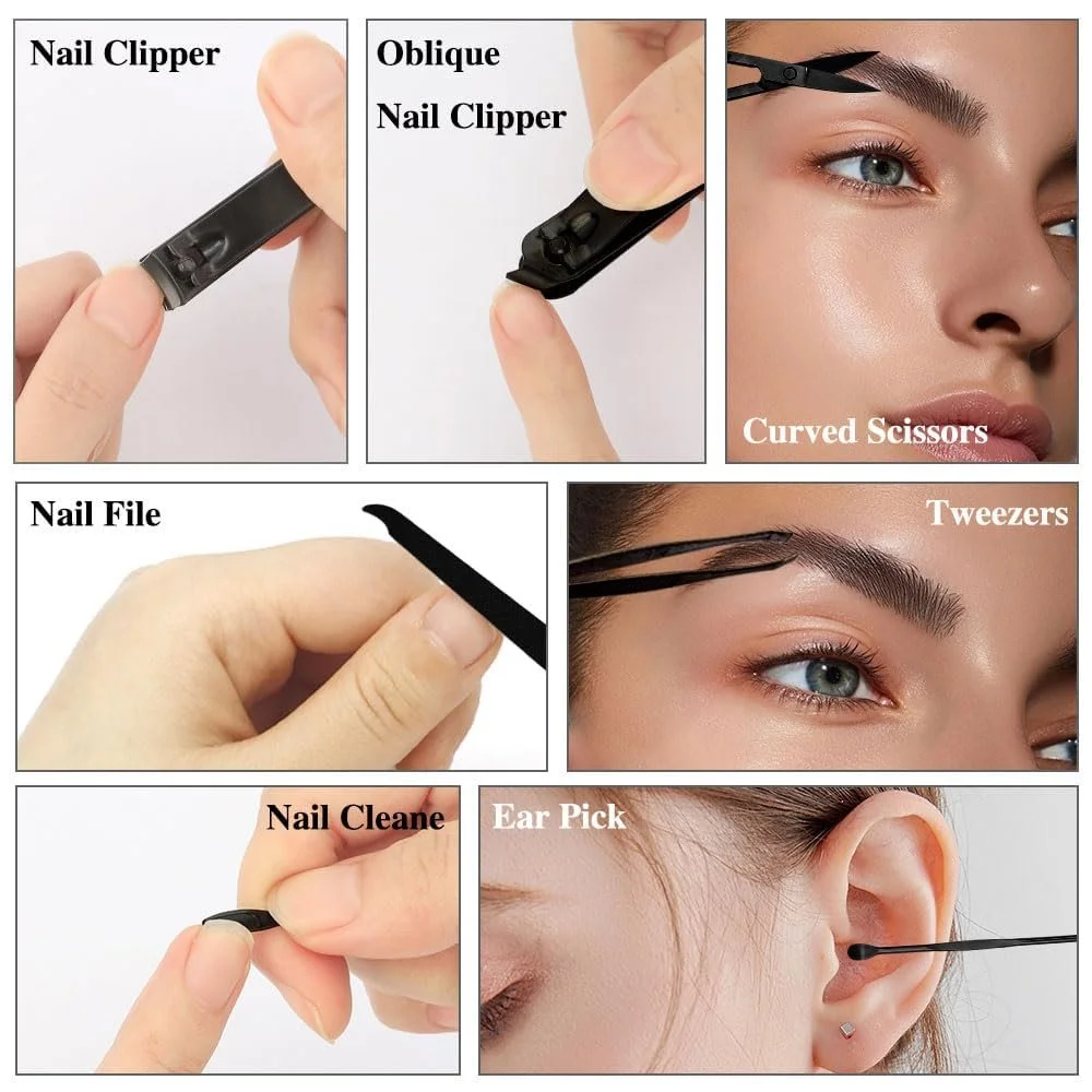 Набор для маникюра и педикюра, 7 шт., из нержавеющей стали, фото №6