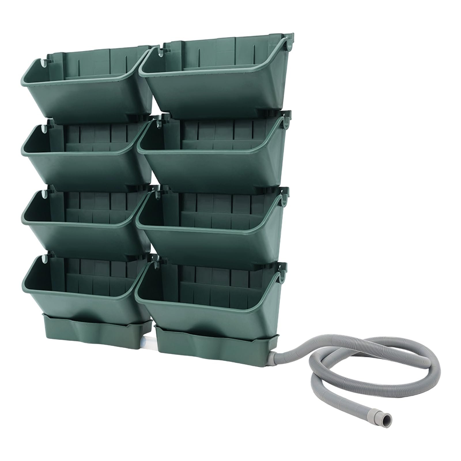 Настінна система для рослин на 8 горщиків з 2 дренажними піддонами та трубкою 2 м Чорний, фото №7 Настінна система для рослин на 8 горщиків з 2 дренажними піддонами та трубкою 2 м Чорний, фото №7