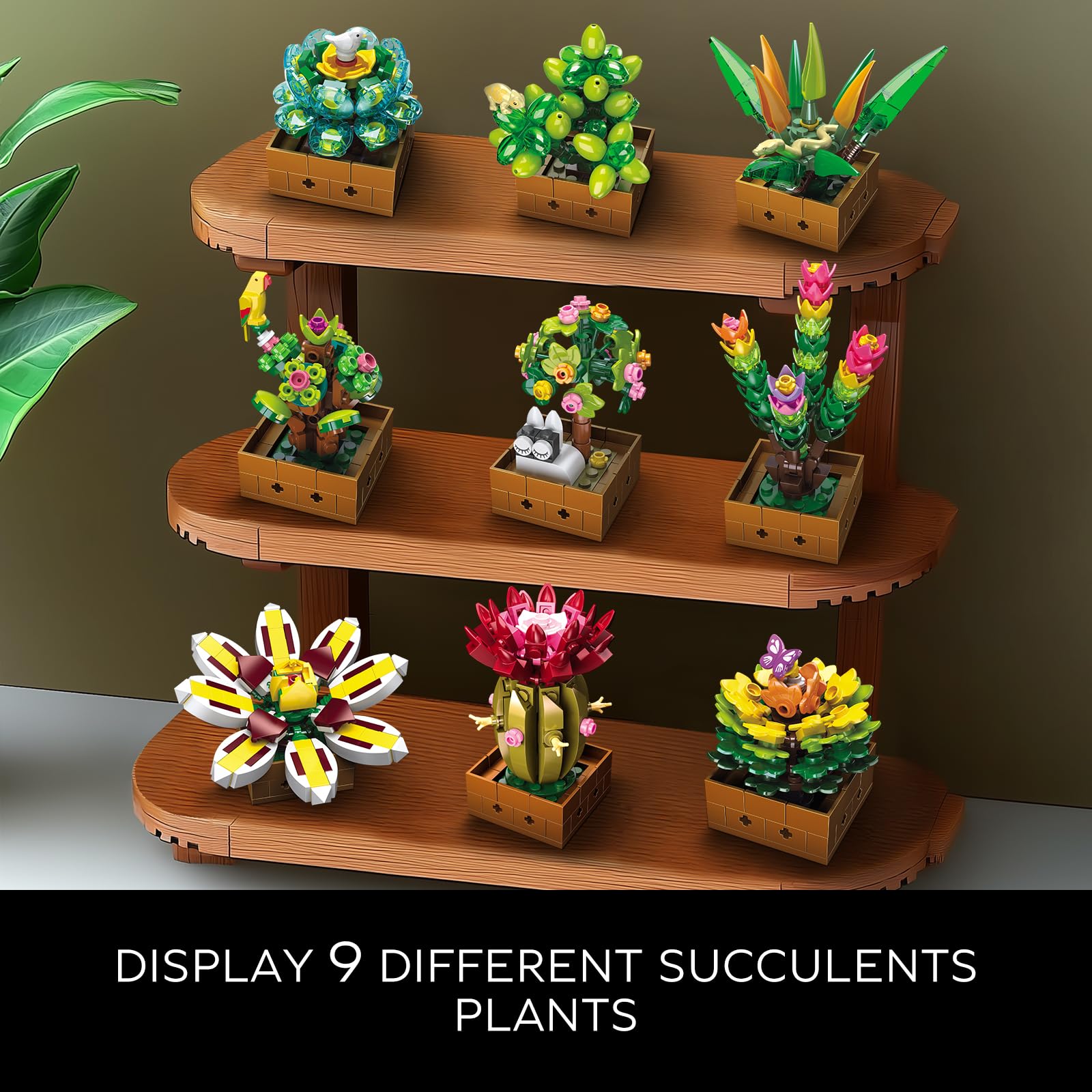 Конструктор CUBIMANA 9 Flowers Succulent Botanical Collection 951 деталей, фото №4