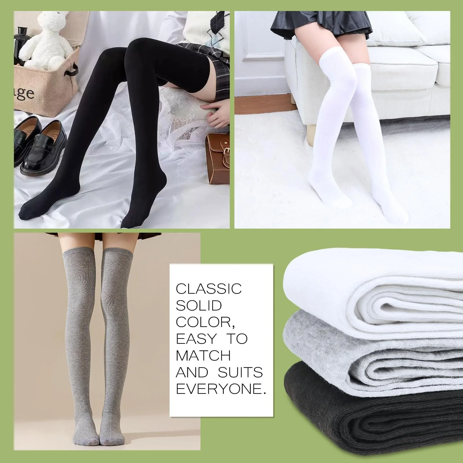 Високі гольфи 3 шт Overknee для жінок, фото №7