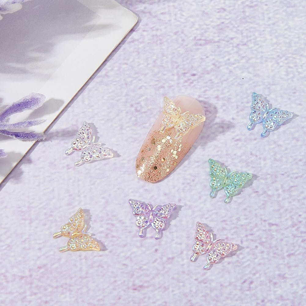 Кабошони для нігтів Метелик 3D 6 кольорів 180 шт, фото №4