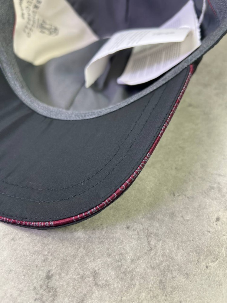 Кепка Brunello Cucinelli чорна з червоним логотипом gu595, фото №8