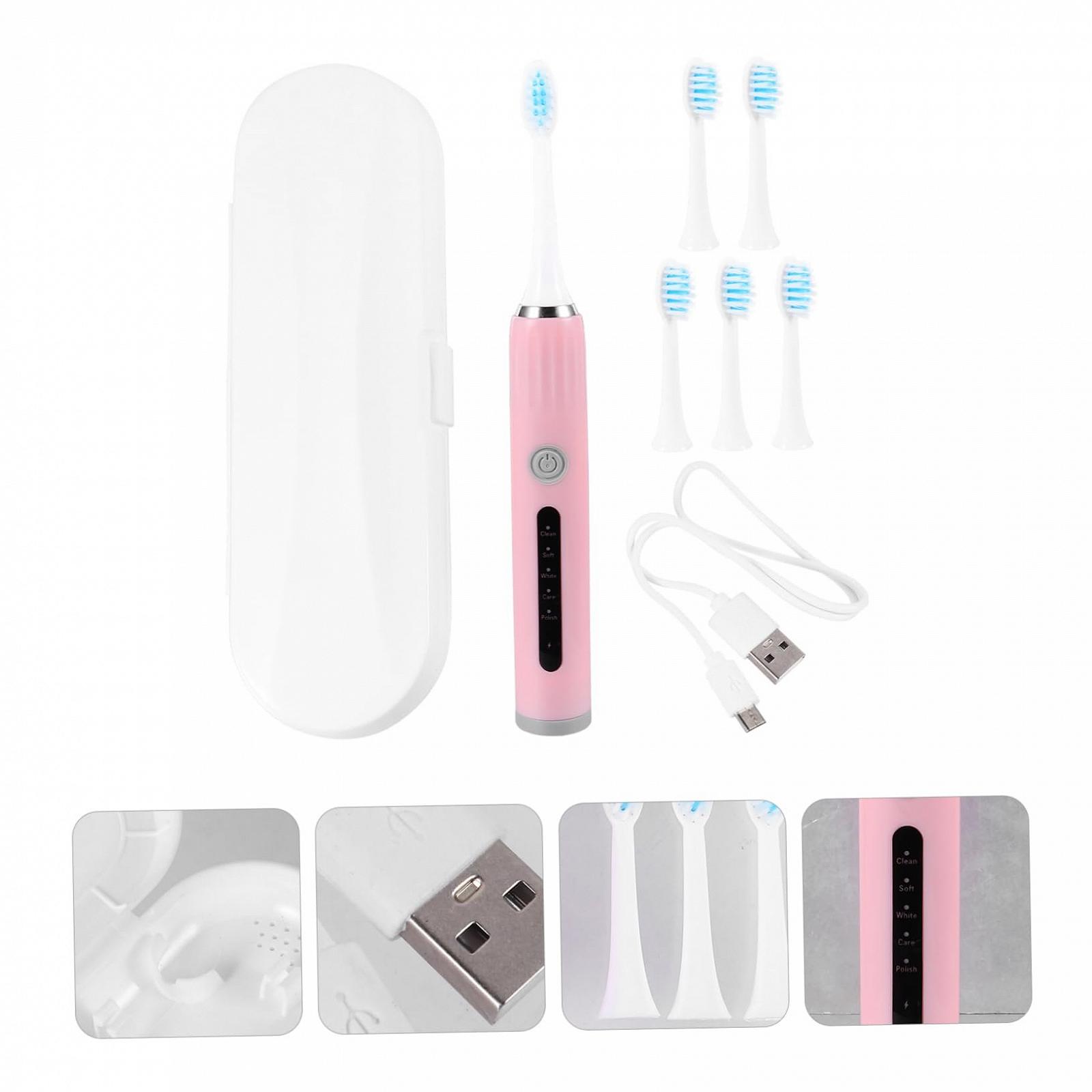 Електрична зубна щітка OATIPHO з USB-зарядкою та м’якою щетиною, фото №3